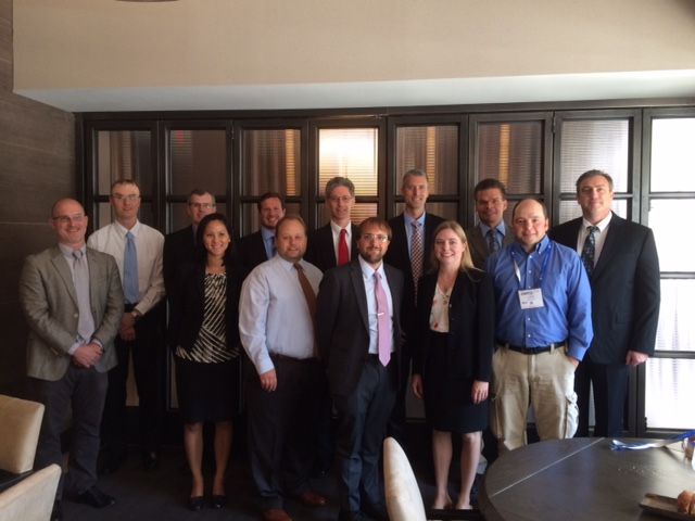 Front row (L to R): Wes Schafer, Michelle Tran-Dubé, Brian Huckabee, Matthew Daniels, Emily Hanan, Thomas Caferro. Back row (L to R): James Jewell, Brian Jones, Kyle Baucom, Neil Kallman, Scott A. Savage, Brian Kotecki, Scott Bagley (2016 TAOC Chair)